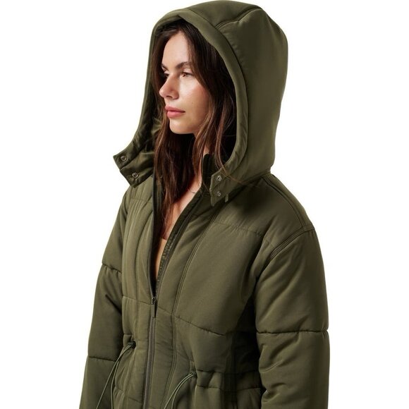 Travis Mathew Mont Blanc Puffer Jacket Quilted Hooded Grape Leaf Green S MINT - Picture 3 of 15